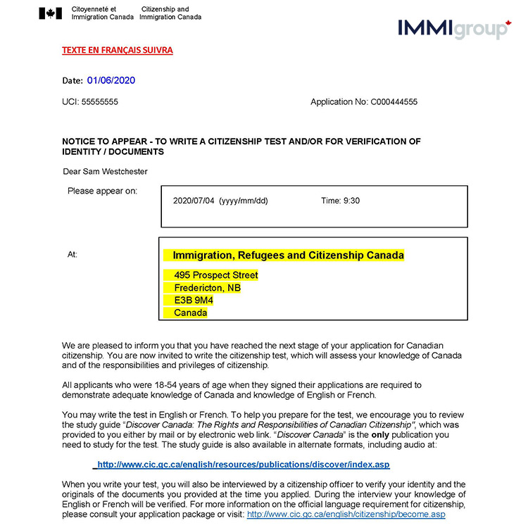 how long does it take to reschedule oath ceremony canada