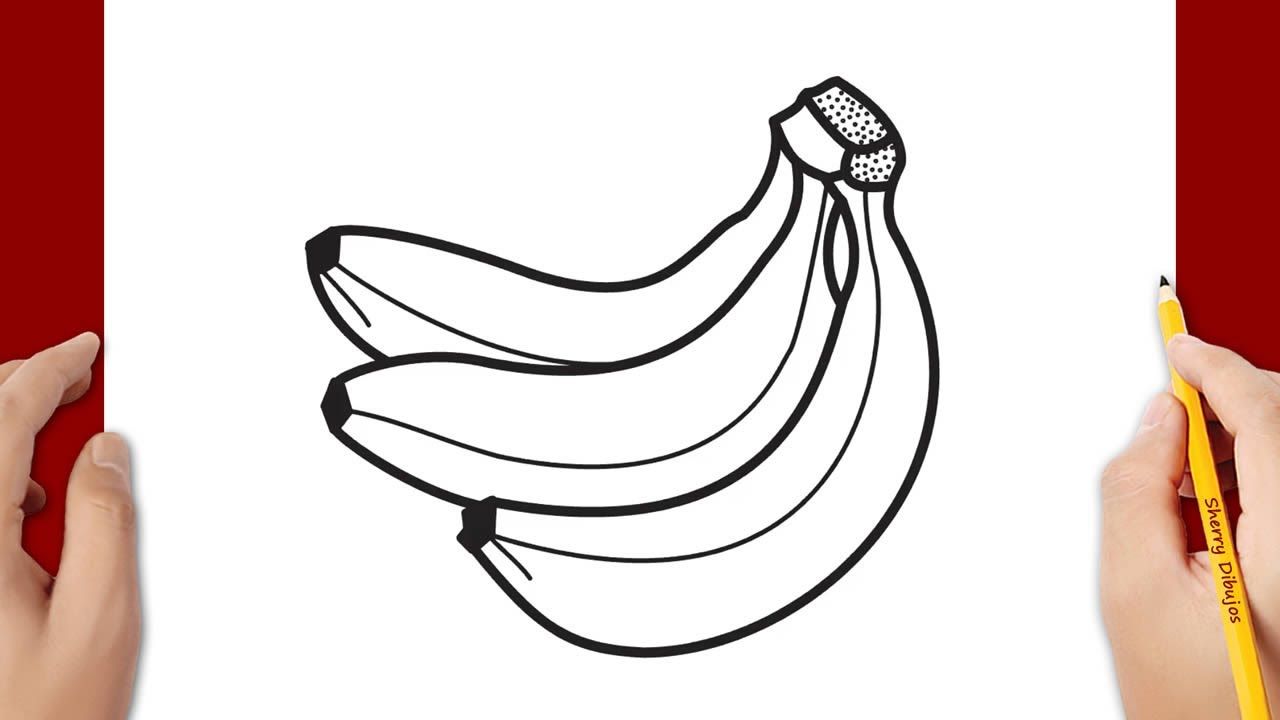 cómo dibujar una banana