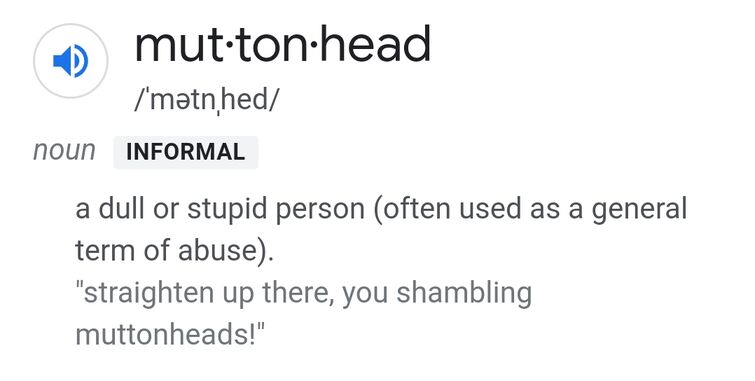 muttonhead meaning