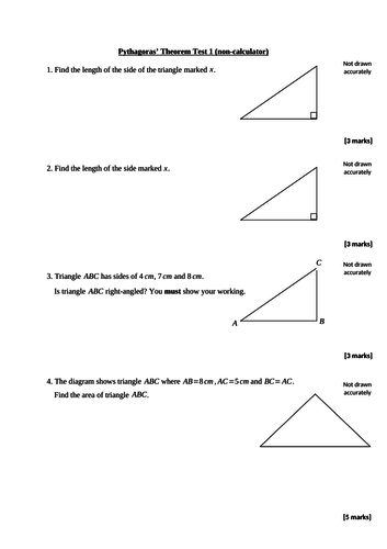 pythagoras theorem questions gcse