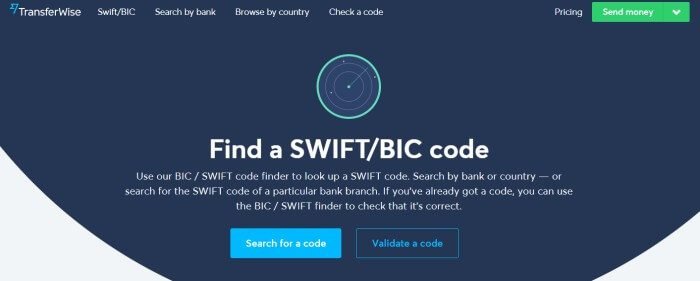 wise swift code