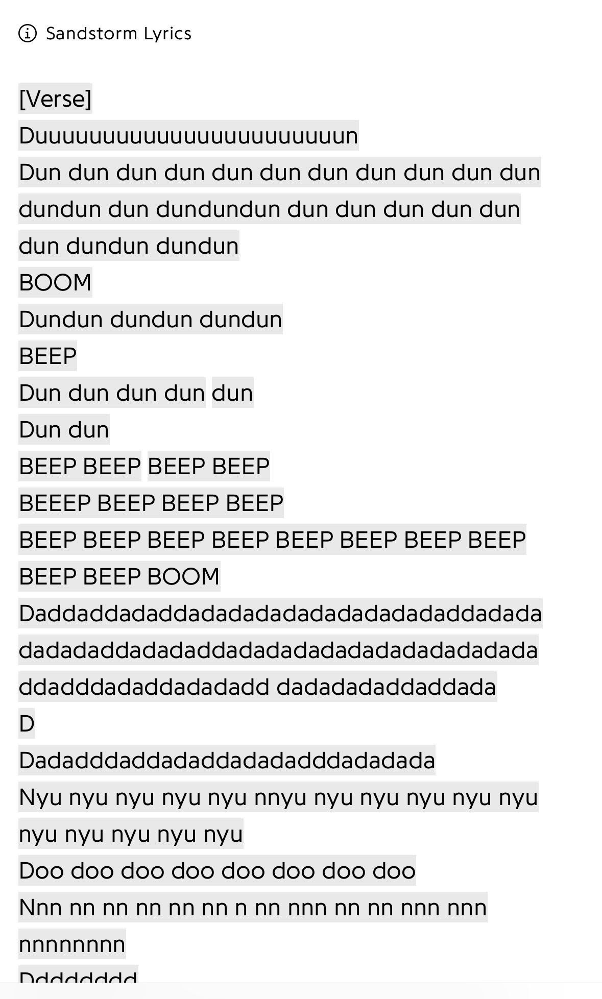 darude sandstorm lyrics