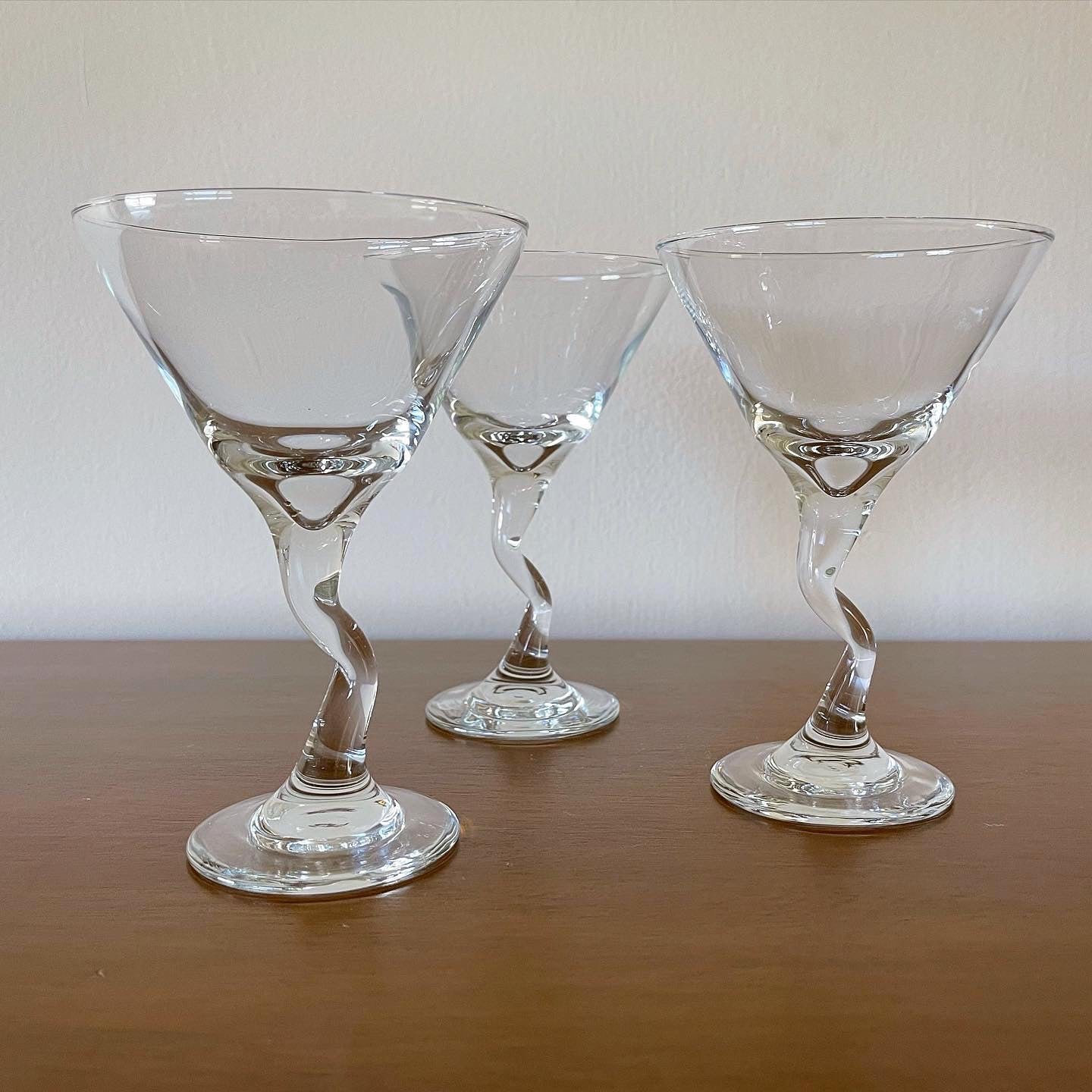 wavy martini glasses