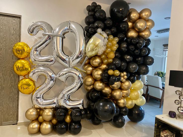 decoración con globos año nuevo