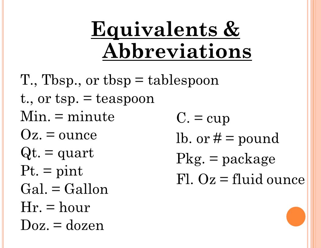 tablespoon abbreviation