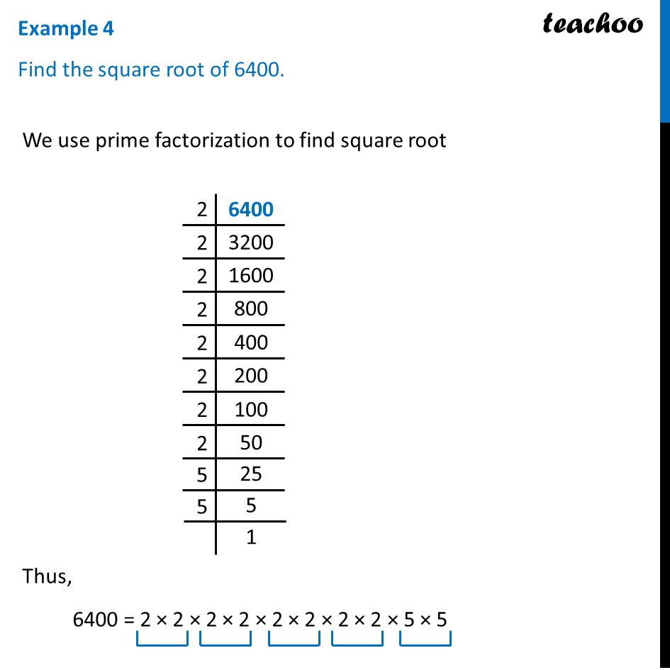 prime factorization of 6400