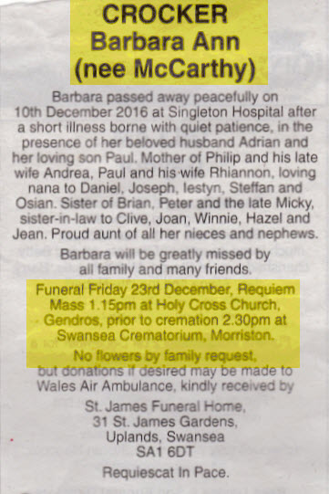 south wales evening post obituaries