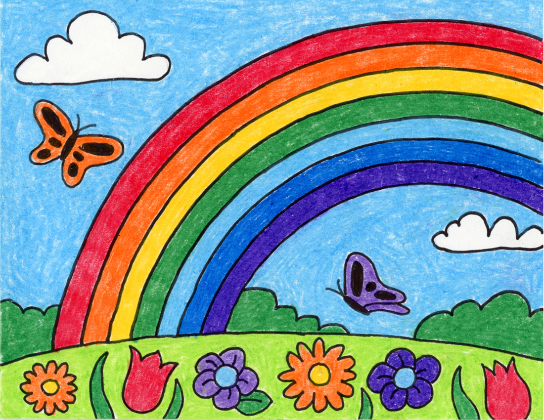 draw easy rainbow