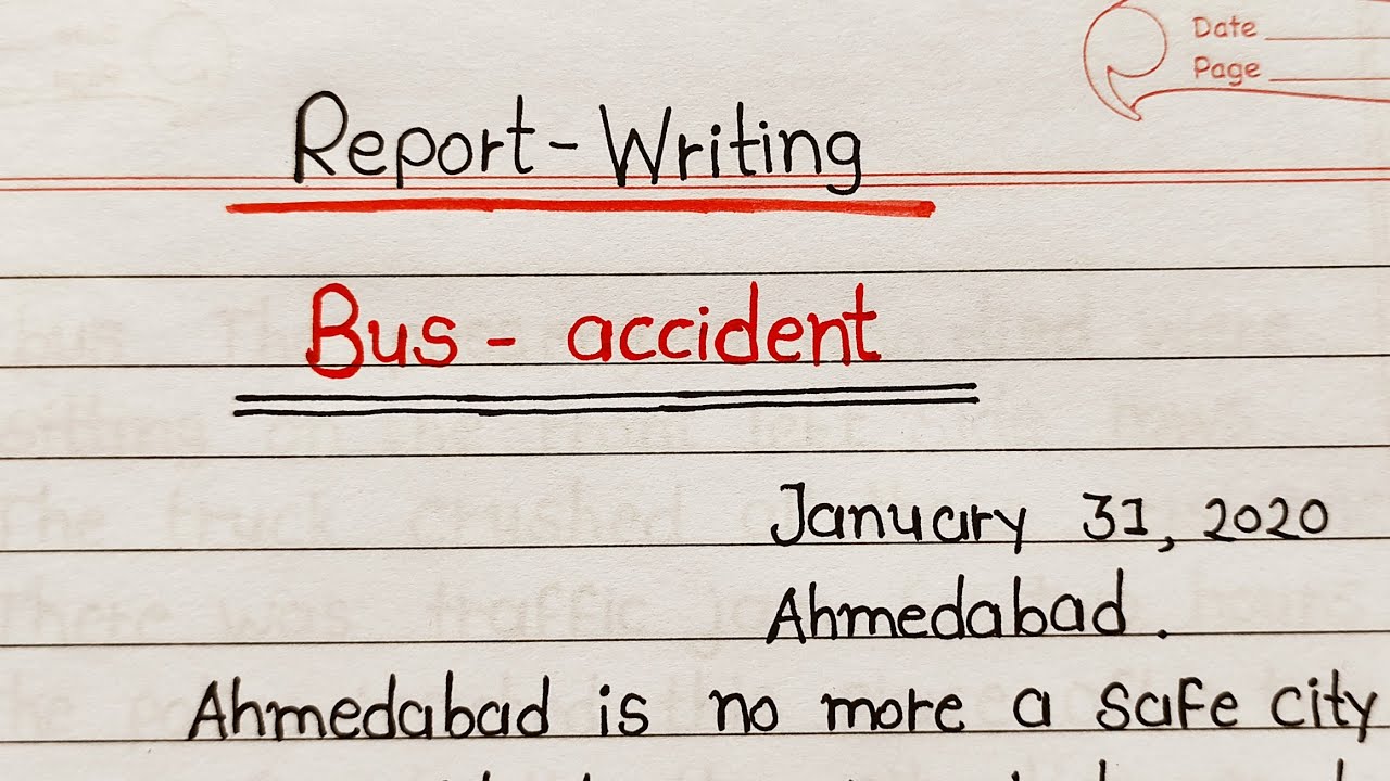 write a newspaper report on a bus accident