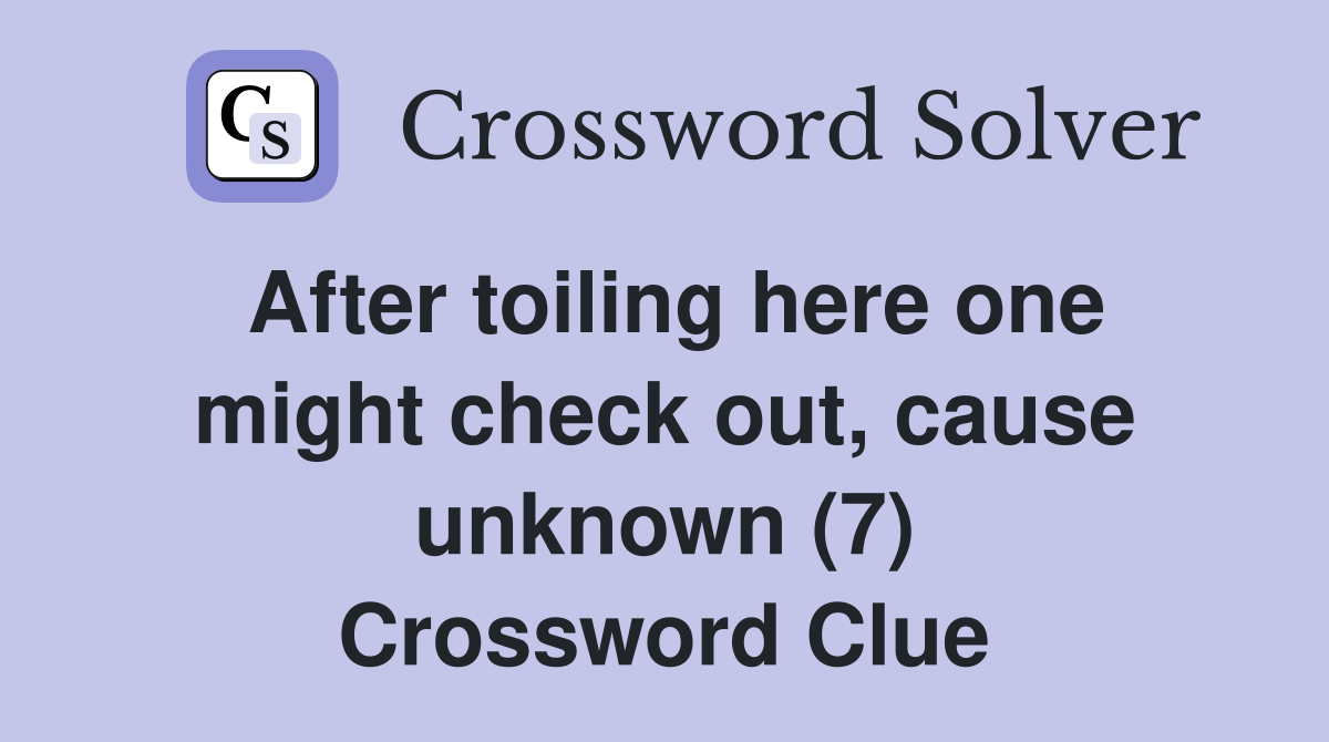 crossword clue checked out