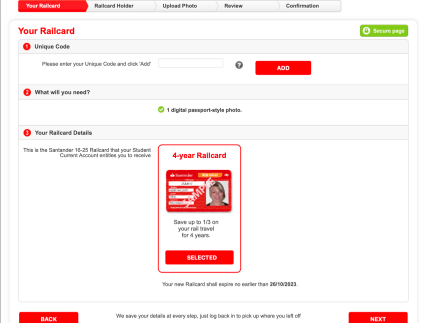 santander railcard lost