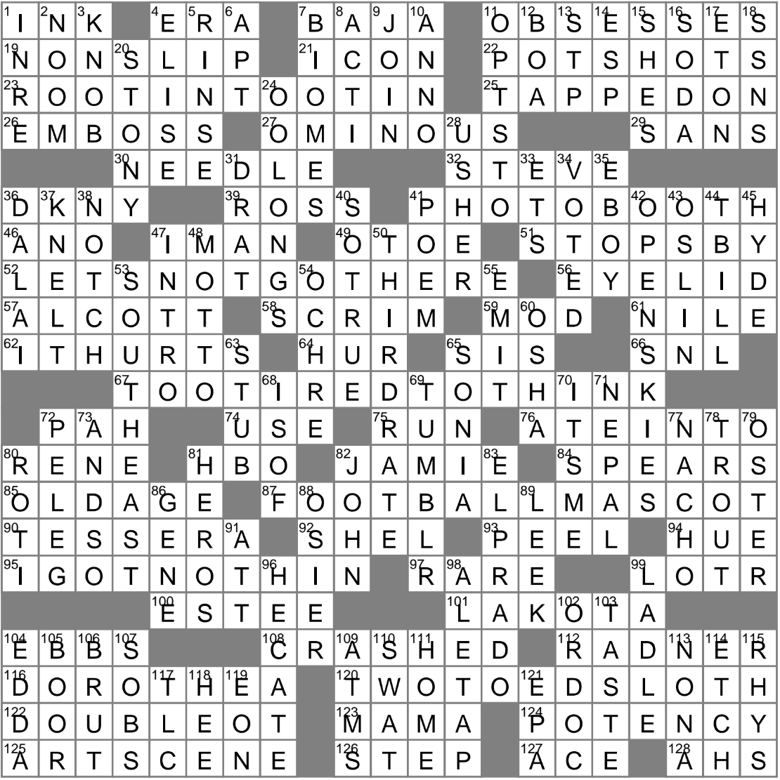 earthy hue crossword clue