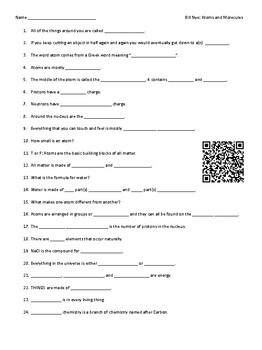 bill nye atoms worksheet