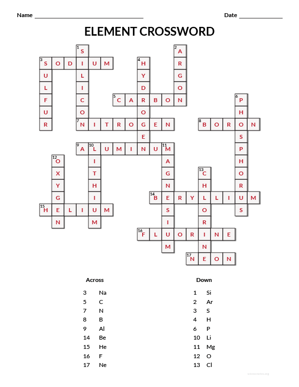 present as the main element crossword