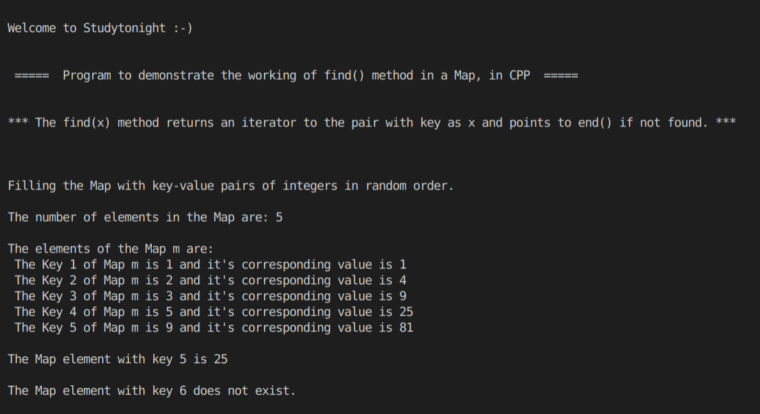 c++ map find