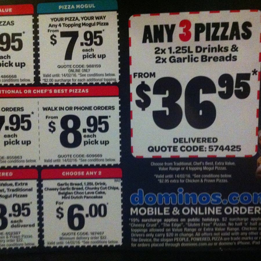 dominos vouchers traditional pizza