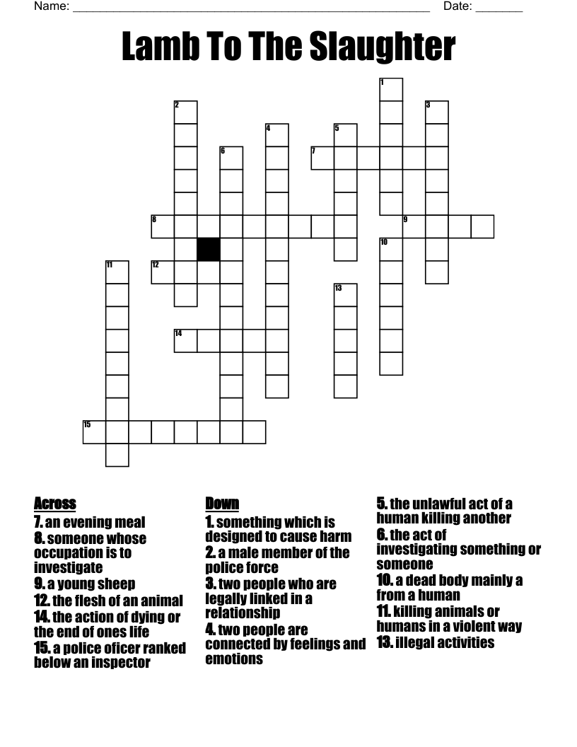 slaughtered crossword