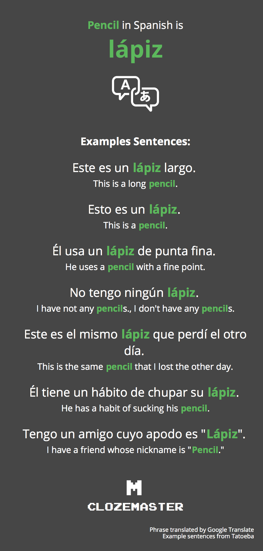 what does lapiz mean in spanish