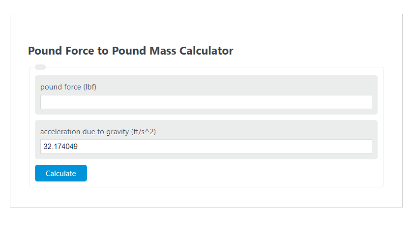 pound mass to pound-force calculator