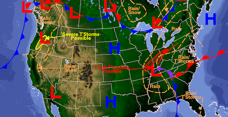 pressure system map usa