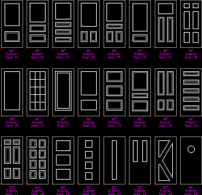 bloques de puertas autocad