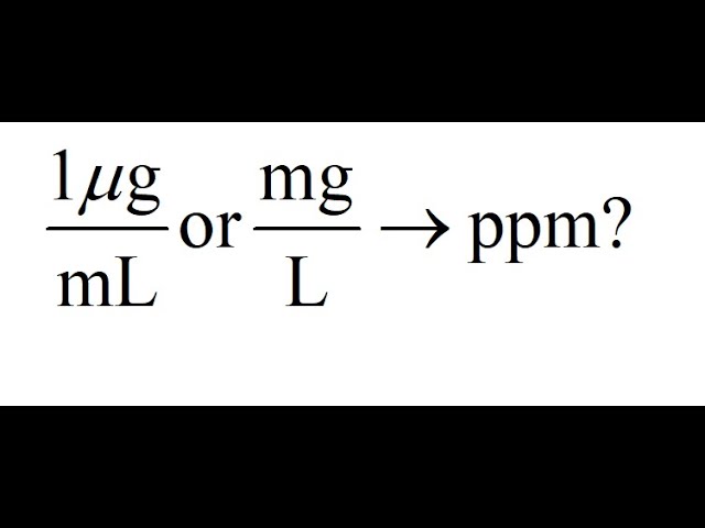 1 mg ml to ppm