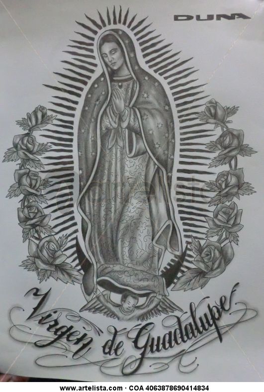 dibujos de la virgen de guadalupe a lapiz