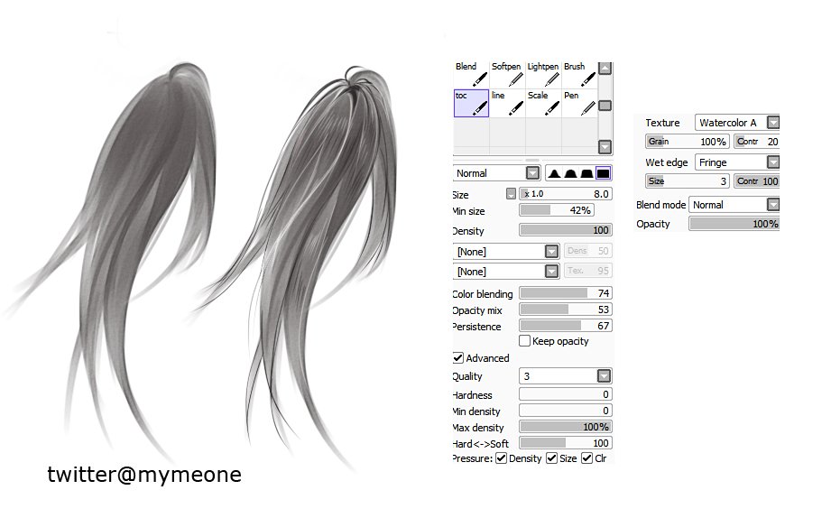 paint tool sai hair brush