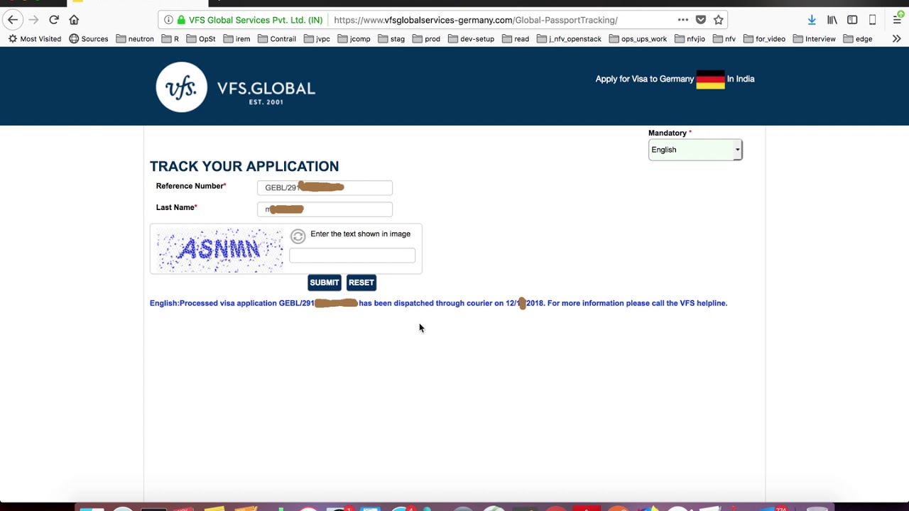 france visa tracking vfs global