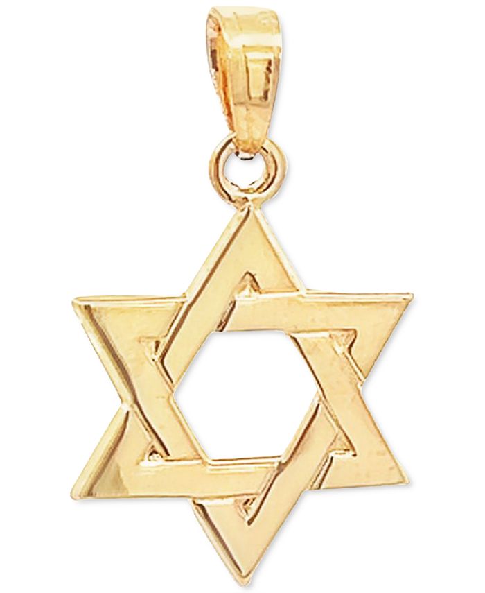 14k gold star of david pendant