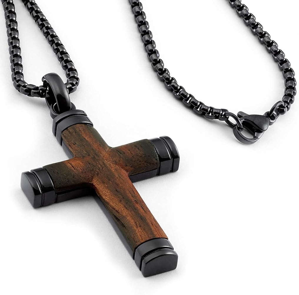 wood cross necklace