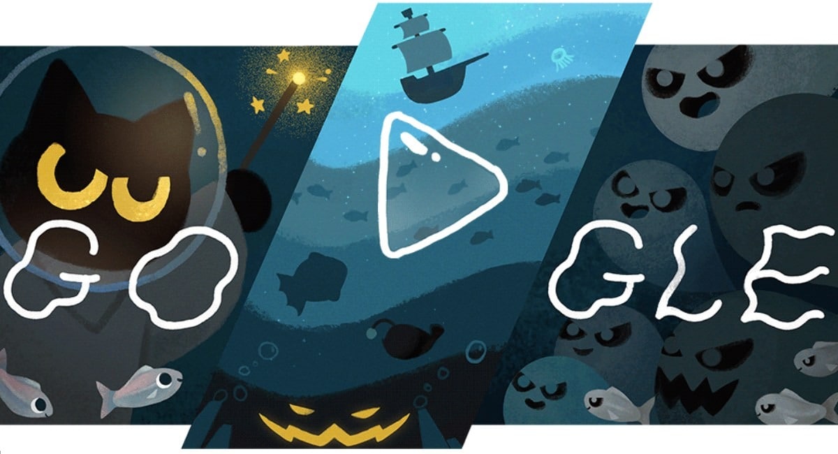 halloween google doodle 2016