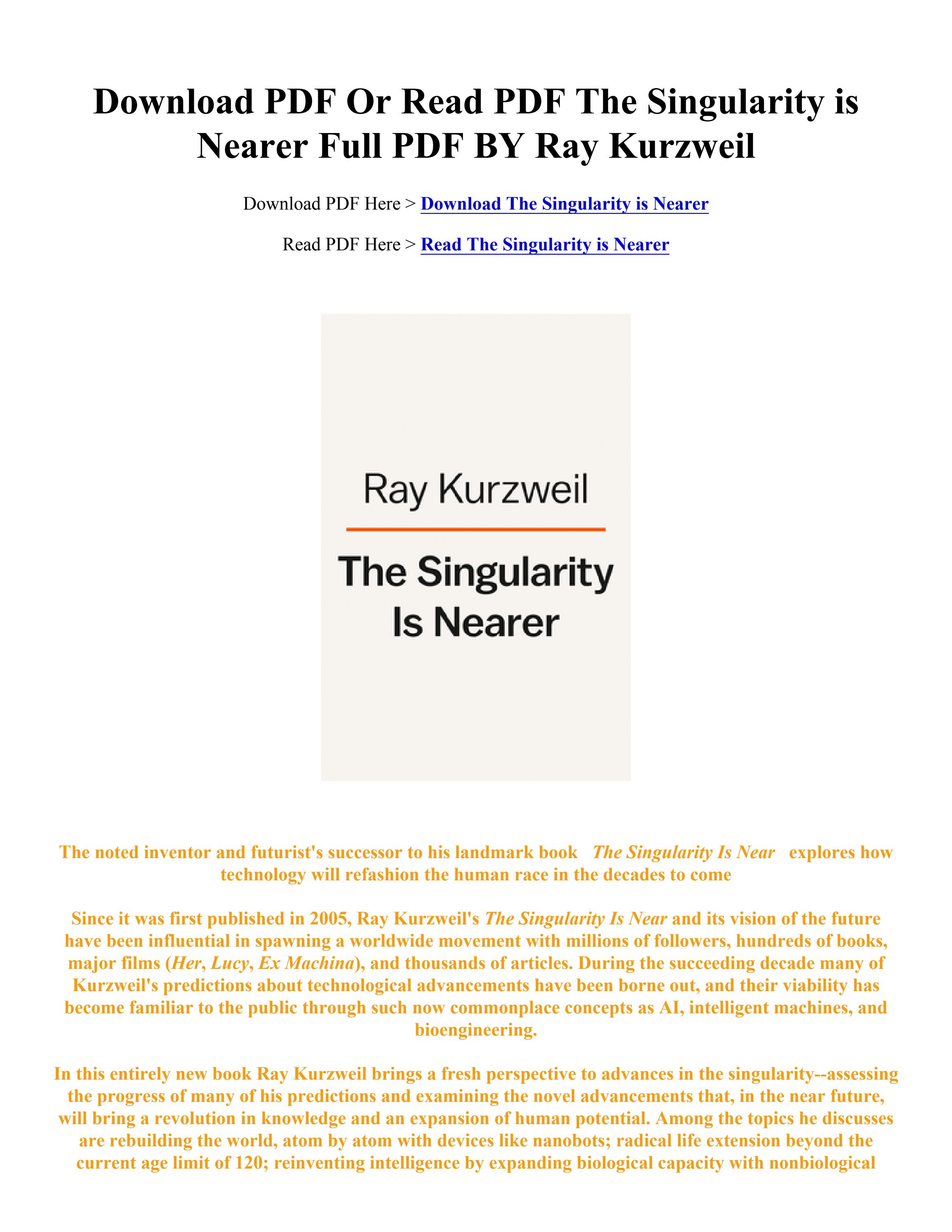 the singularity is near español pdf