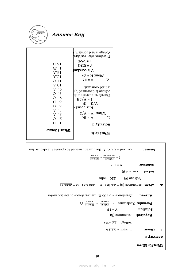 answer key grade 8 science module