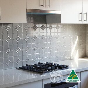 pressed metal backsplash