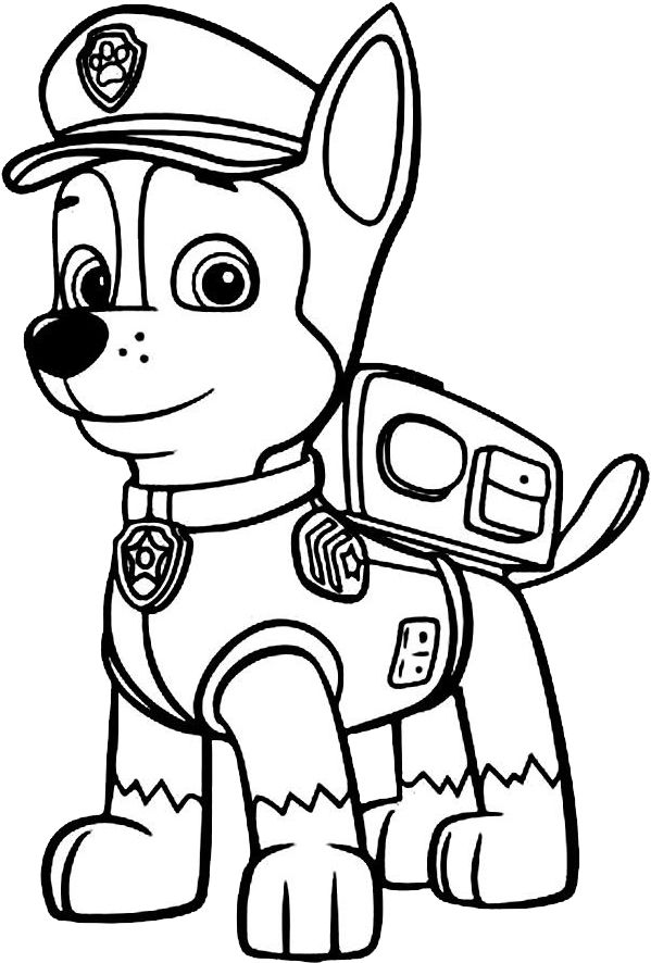 paw patrol chase para colorear