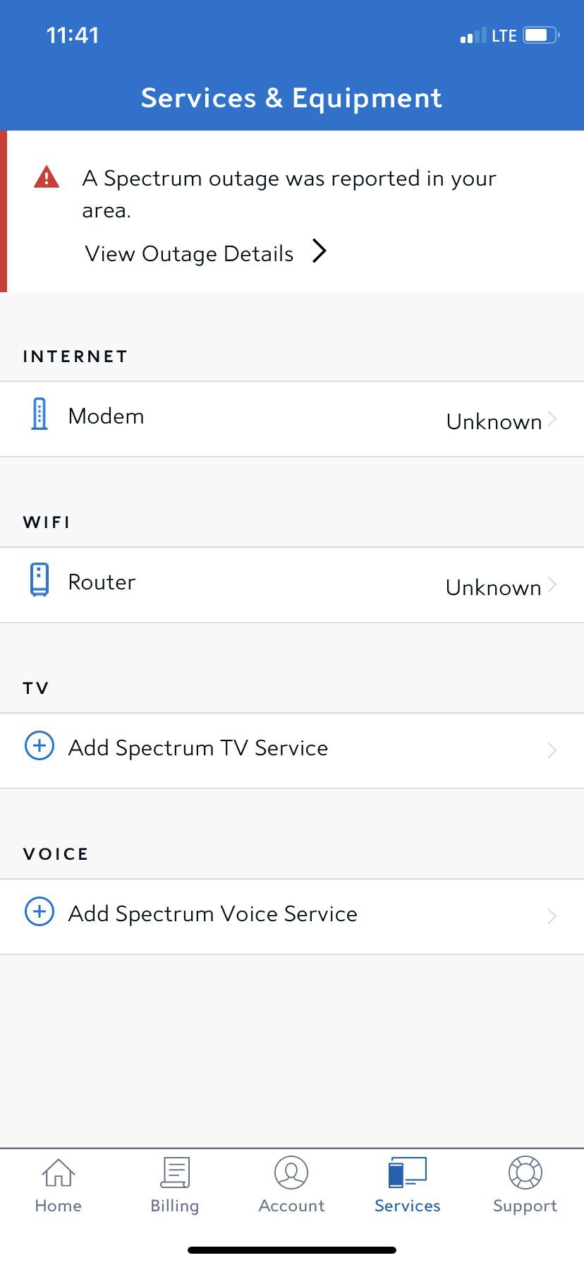 spectrum internet down austin