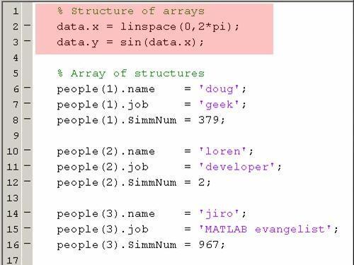 array of arrays matlab