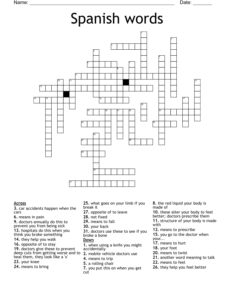 spanish diacritical marks crossword