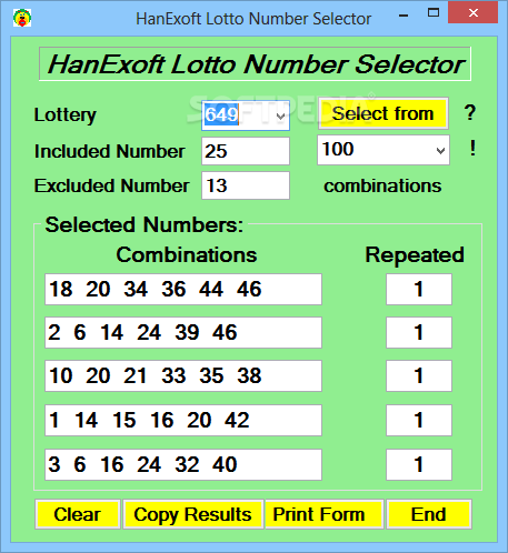 number of lotto combinations