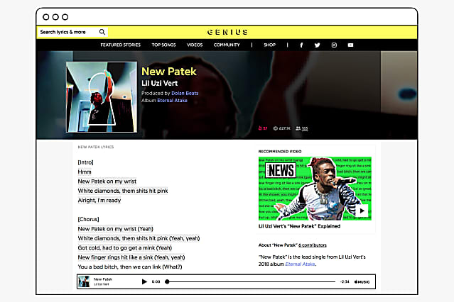 genius lyrics website