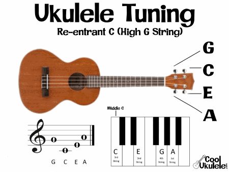 what are the notes of the ukulele strings