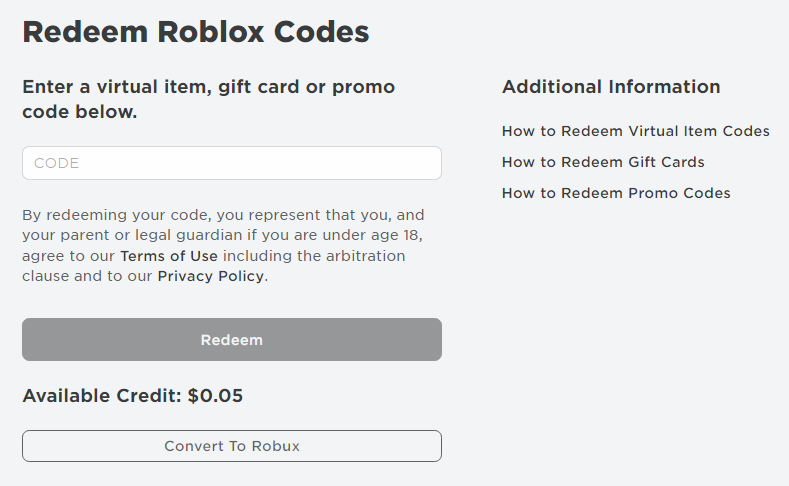 roblox com promo code