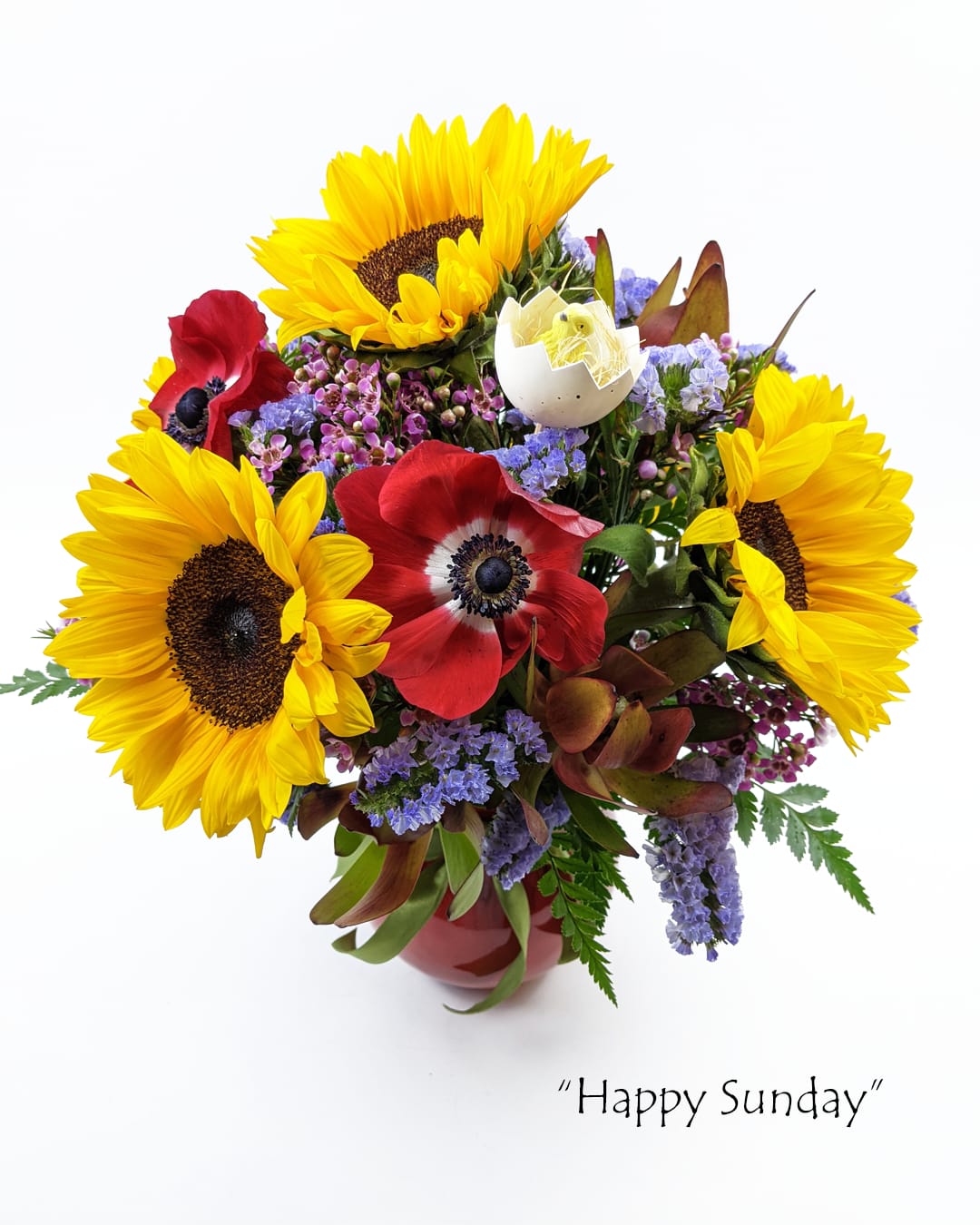 happy sunday images with flowers