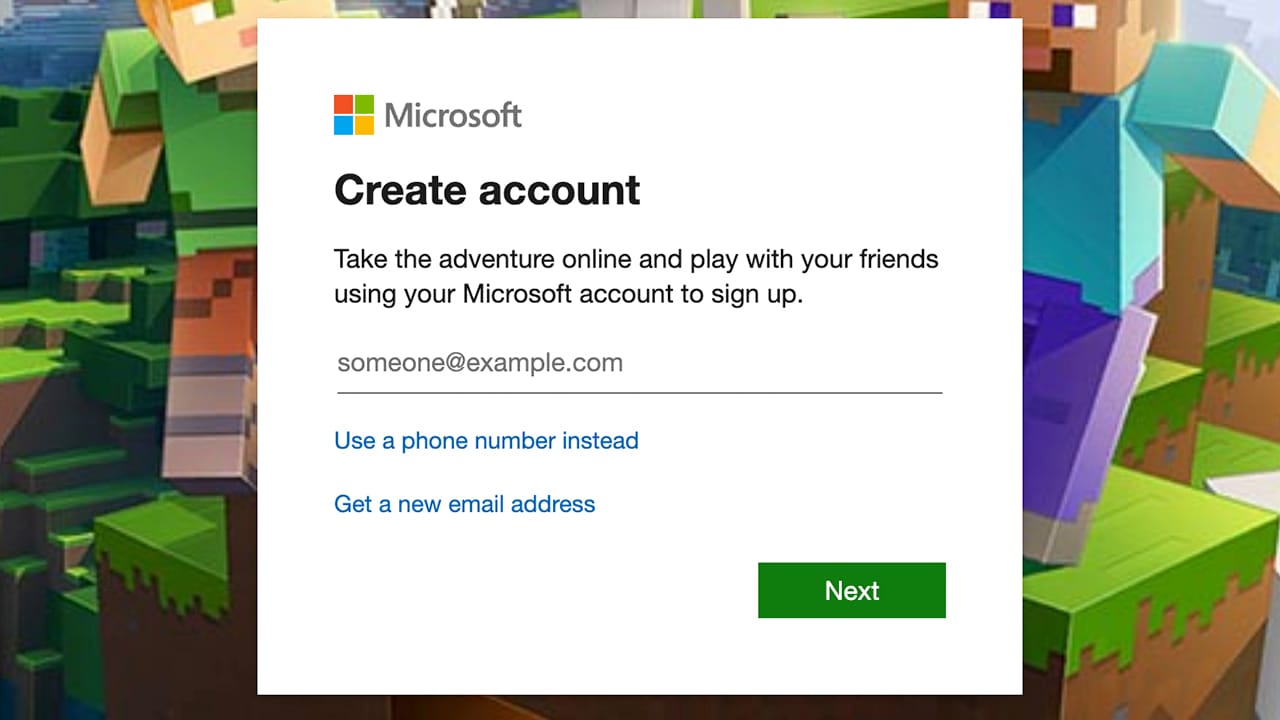 microsoft account minecraft