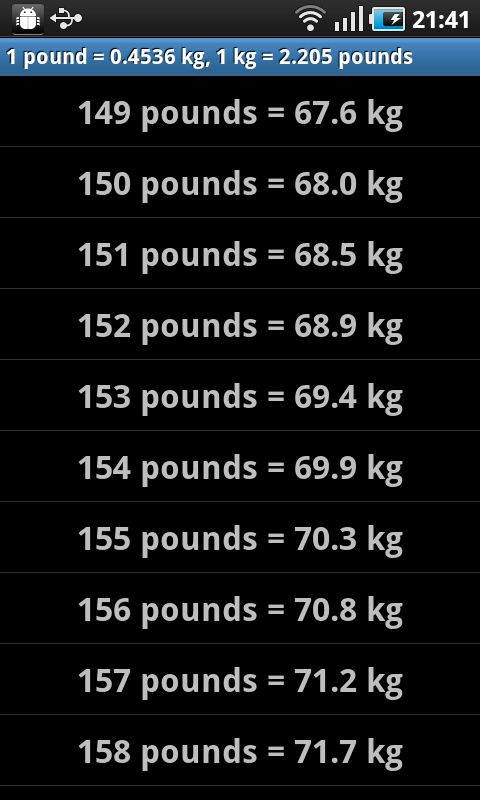 157 pounds in kilos