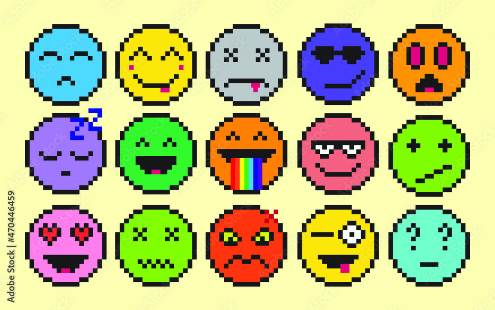 emojis pixel art