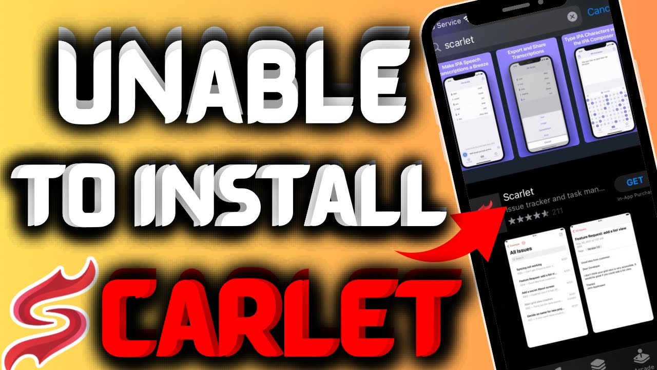 unable to install scarlet ios