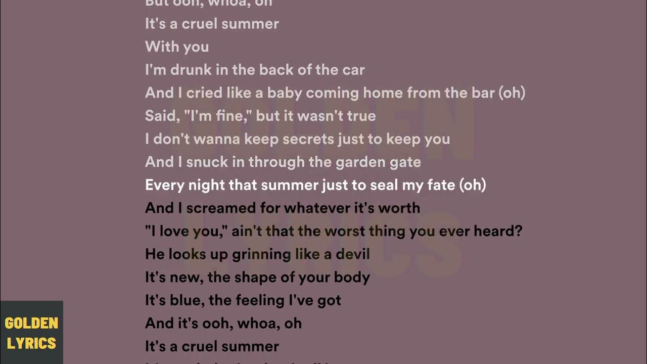 cruel summer lyrics