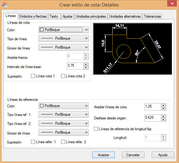 como cambiar tamaño de cotas en autocad